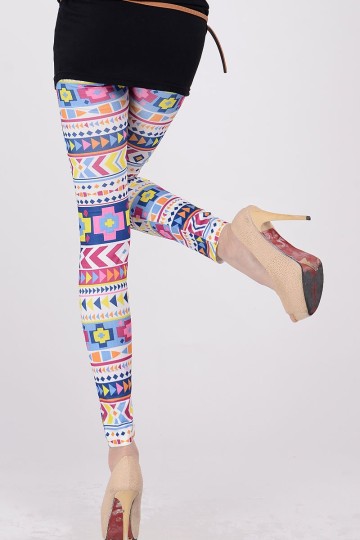 Barevné levné dámské legíny Barevné levné dámské legíny