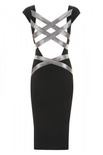 Stříbrné šedivé šaty bez rukávů a ke kolenům Tira Stříbrné šedivé šaty bez rukávů a ke kolenům Tira