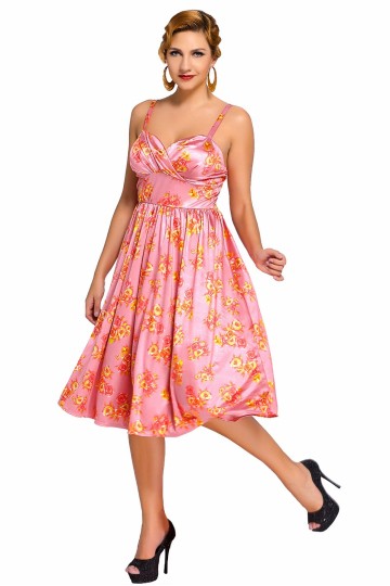 Růžové Pin-up retro šaty Růžové Pin-up retro šaty