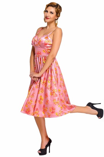 Růžové Pin-up retro šaty Růžové Pin-up retro šaty