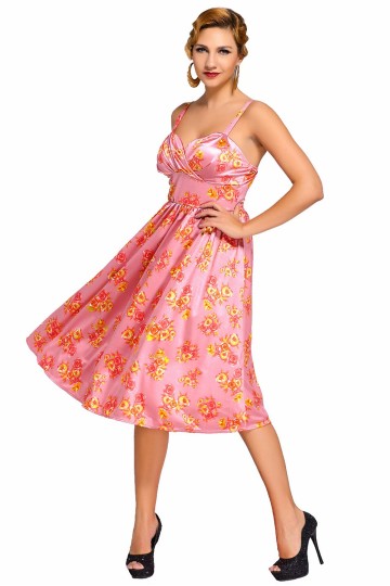 Růžové Pin-up retro šaty Růžové Pin-up retro šaty