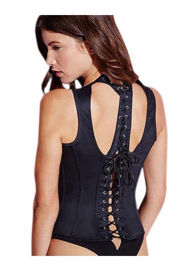 Levný tmavě modrý korzet s ramínky ve výprodeji Levný tmavě modrý korzet s ramínky ve výprodeji