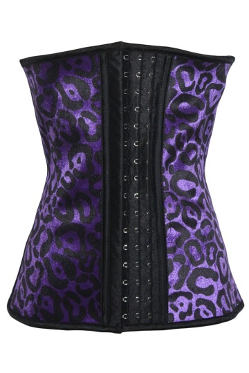 Levný stahovací korzet do pasu v barvě fialové a s leopardím vzorem Levný stahovací korzet do pasu v barvě fialové a s leopardím vzorem