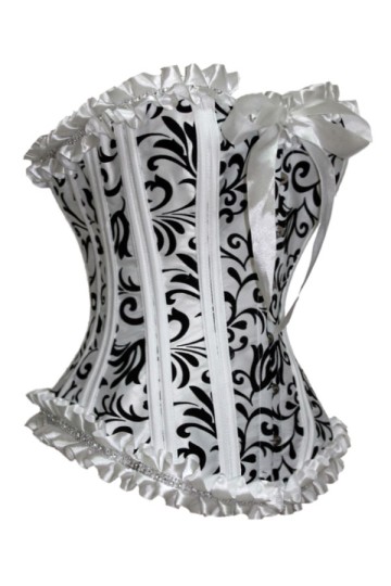 Bíločerný korzet s volánky Bíločerný korzet s volánky