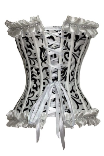 Bíločerný korzet s volánky Bíločerný korzet s volánky
