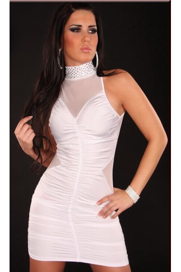Bílé odvážné clubwear minišaty