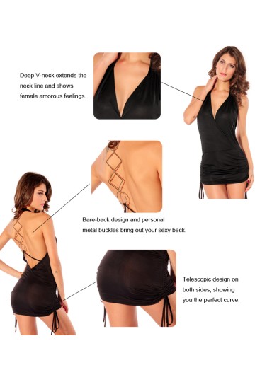 Černé odvážné clubwear mini šaty
