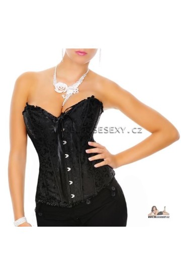 Sexy korzet s košíčky černý