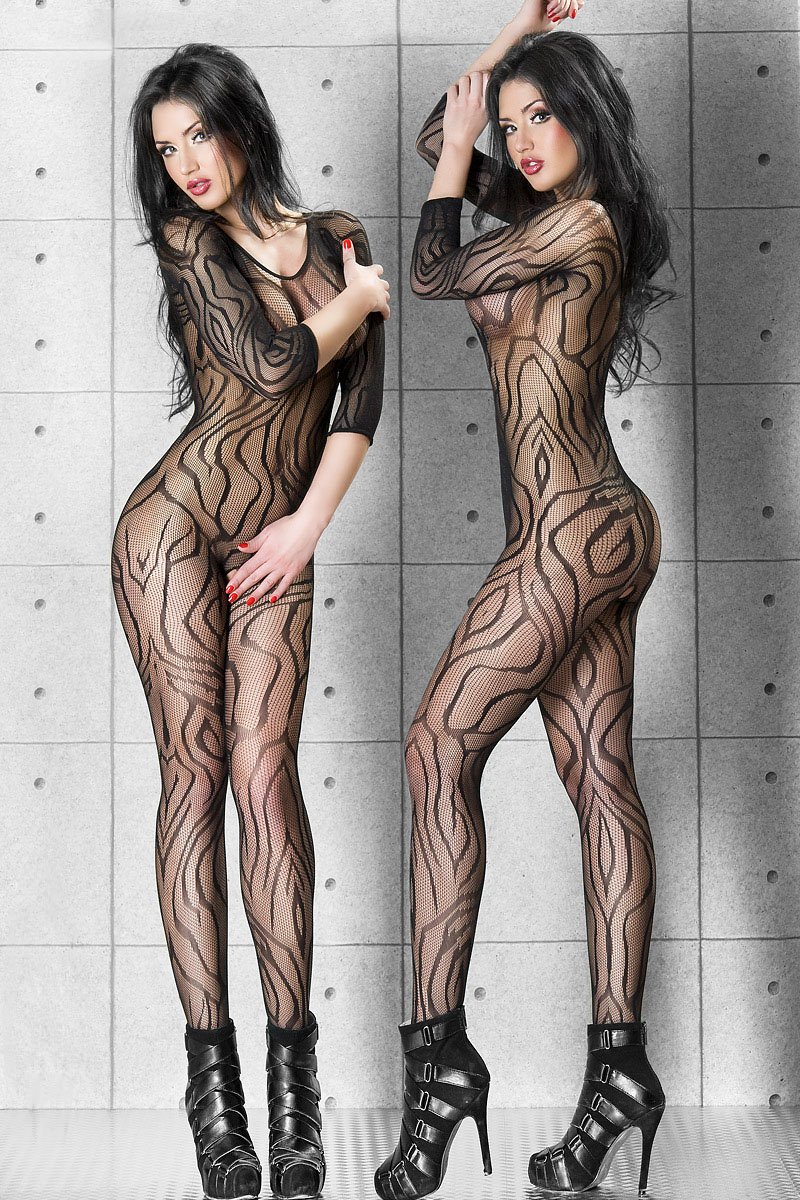 Levné černé bodystocking