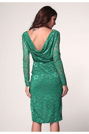 Zelené krajkové midi šaty