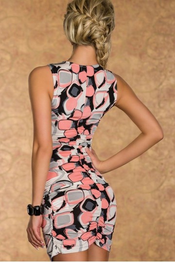 Levné letní oranžové mini šaty Cyntie