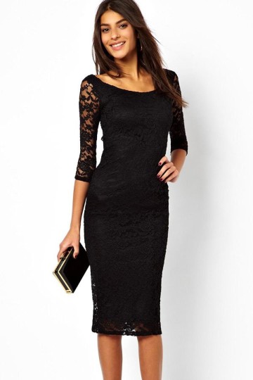 Černé levné krajkové šaty Černé levné krajkové šaty