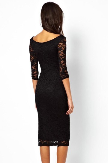 Černé levné krajkové šaty Černé levné krajkové šaty