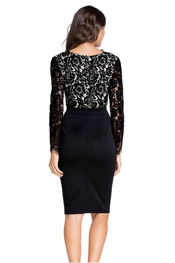 Krajkové šaty midi s rukávy