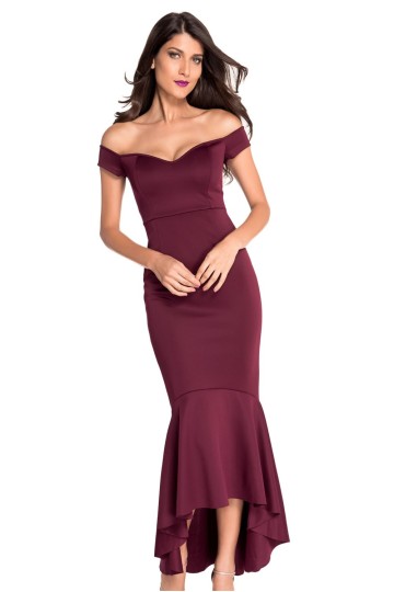 levné šaty | Večerní elegantní rudé společenské dlouhé šaty