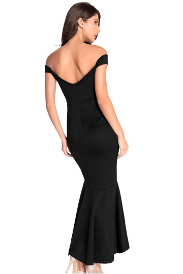 Elegantní černé dlouhé společenské šaty