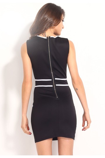 Černé krátké šaty s bílými proužky