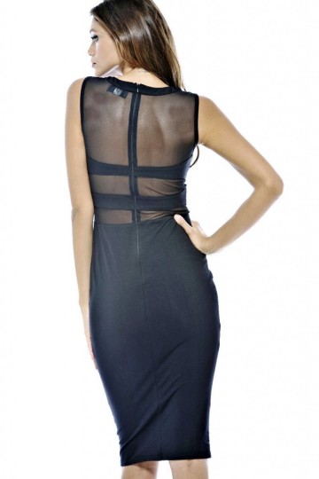 Levné černé midi šaty Simone