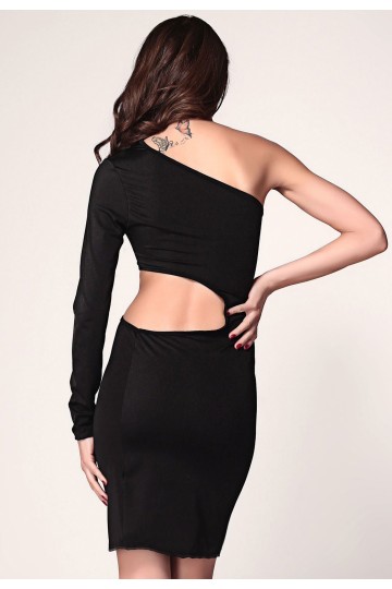 Levné černé clubwear šaty