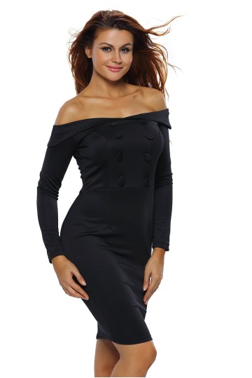 Levné černé letní clubwear šaty