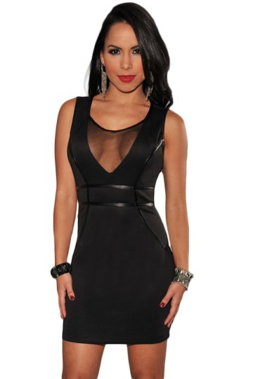 Přiléhavé černé clubwear minišaty