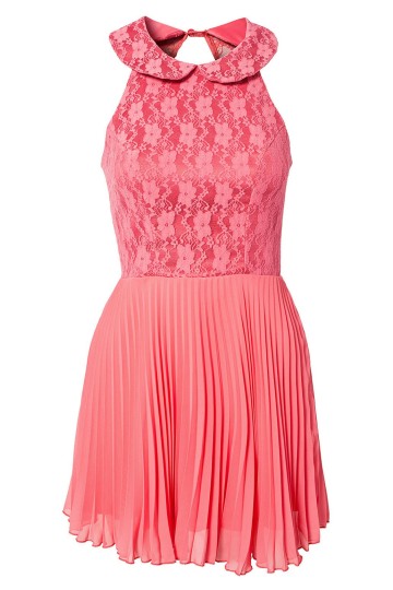 Levné růžové šifón šaty