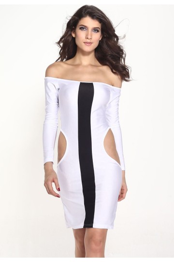 Černobílé clubwear šaty