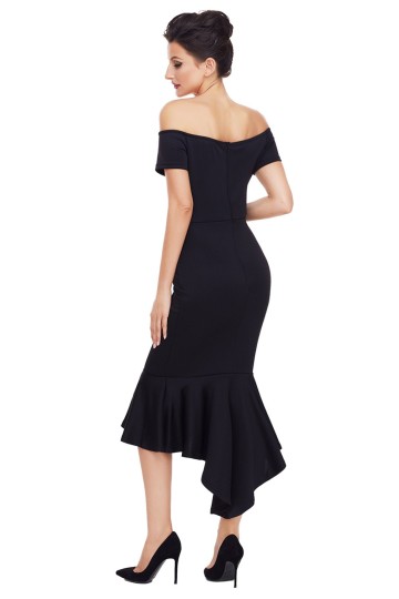 Černé pouzdrové midi šaty