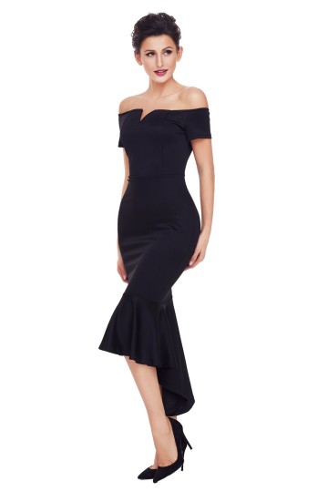 Černé pouzdrové midi šaty