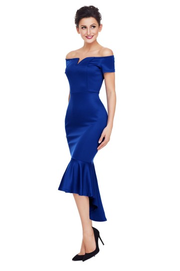 Modré pouzdrové midi šaty