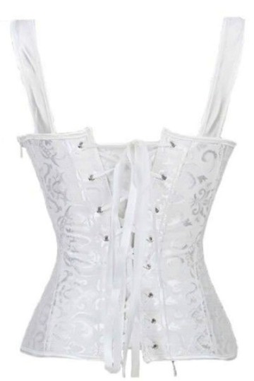 Bílý brokátový korzet s ramínky