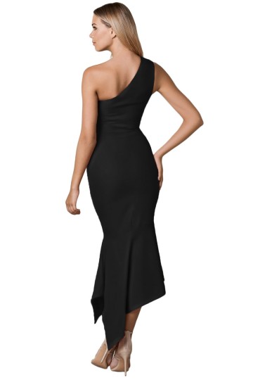 Černé párty šaty s jedním ramínkem Černé párty šaty s jedním ramínkem