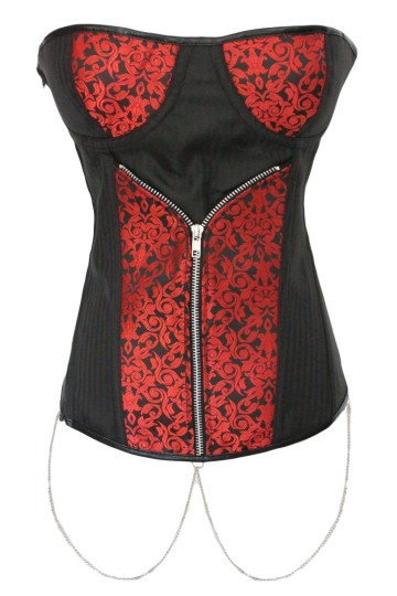 Levný jaquard korzet se zipem