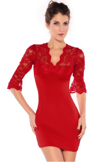 Sexy červené clubwear minišaty