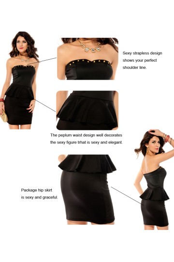 Černé samodržící koktejlové šaty