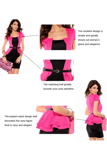 Koktejlové šaty barvy černé a růžové