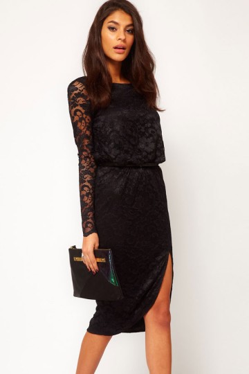 Černé krajkové midi šaty Černé krajkové midi šaty