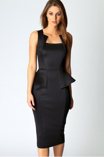 Černé midi šaty bez rukávů Rozaria Černé midi šaty bez rukávů Rozaria