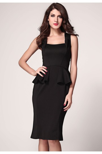  | Černé midi šaty bez rukávů Rozaria