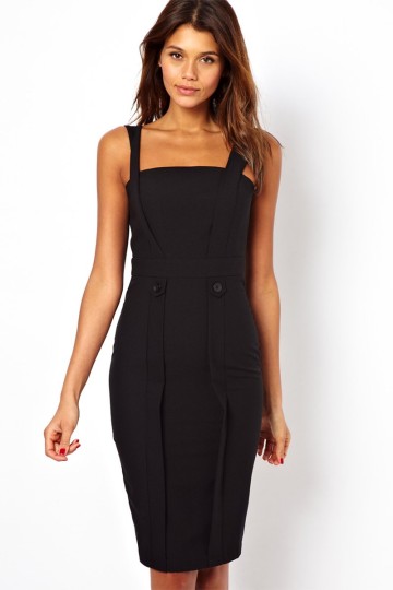 Černé midi šaty s ramínky bez rukávů Desirae Černé midi šaty s ramínky bez rukávů Desirae