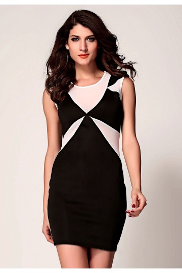 Černobílé přiléhavé šaty Sarah