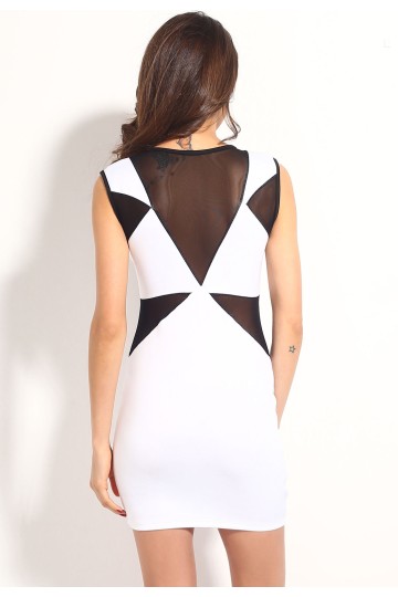 Bíločerné přiléhavé šaty Sarah